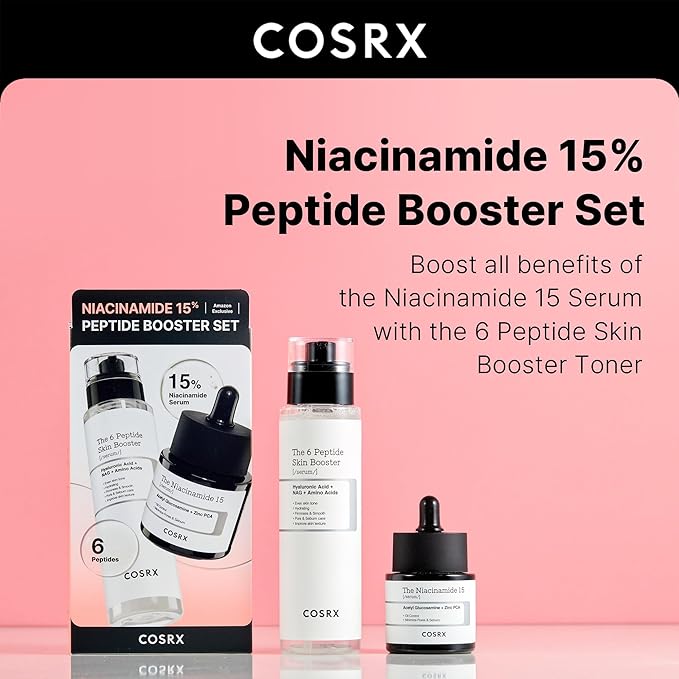 COSRX Niacinamide 15% Peptide Booster Set + 2% Alpha Arbutin Discoloration Care Serum