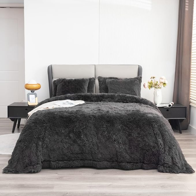 YUSOKI Long Faux Fur Queen Size Blanket, Morel, 90" x 90" | Ultra Soft, Lightweight for All Season Use, stays fluffy after repeated washes, Perfect Gifts, Machine Washable