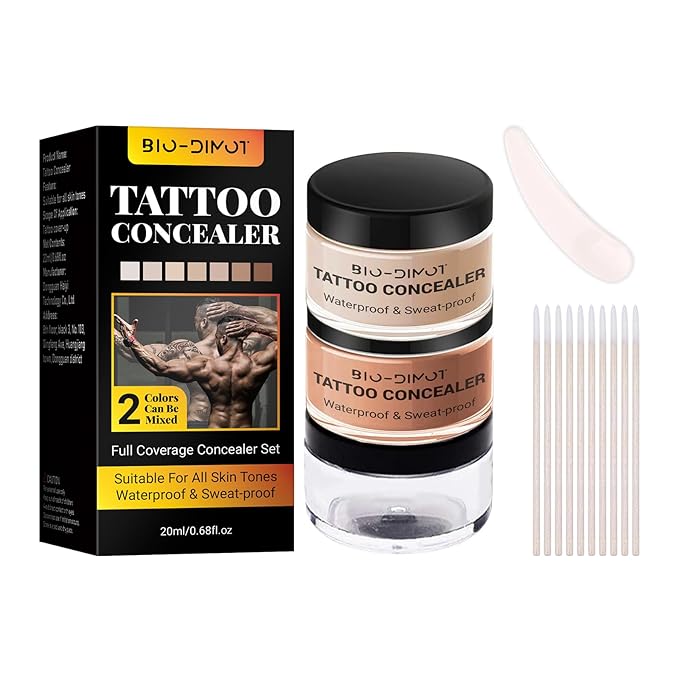 Tattoo Cover Up Makeup - Waterproof Full Coverage Body Foundation, Long-Lasting Waterproof Concealer for Tattoos, Scars & Birthmarks, Natural Skin Tone Match, 0.68oz