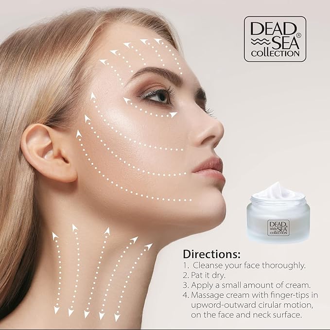 Dead Sea Collection Day Cream for Face with 5% Hyaluronic Acid, Dead Sea Minerals, and Vitamin E – Anti Aging Nourishing Skin Care Moisturizer to Reduce Wrinkles (1.69 fl. oz)