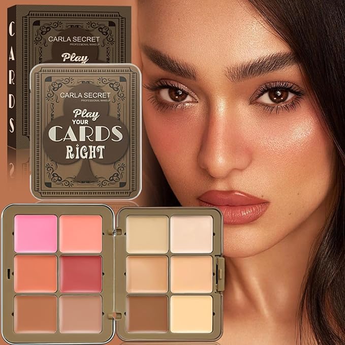 12 Colors Blush Palette, Colour Correcting Concealer Foundation Palette, 10 Makeup Brush Set, Highlighter Bronzer Contour Concealer Cream Matte Long Lasting Brightening Face Cosmetics
