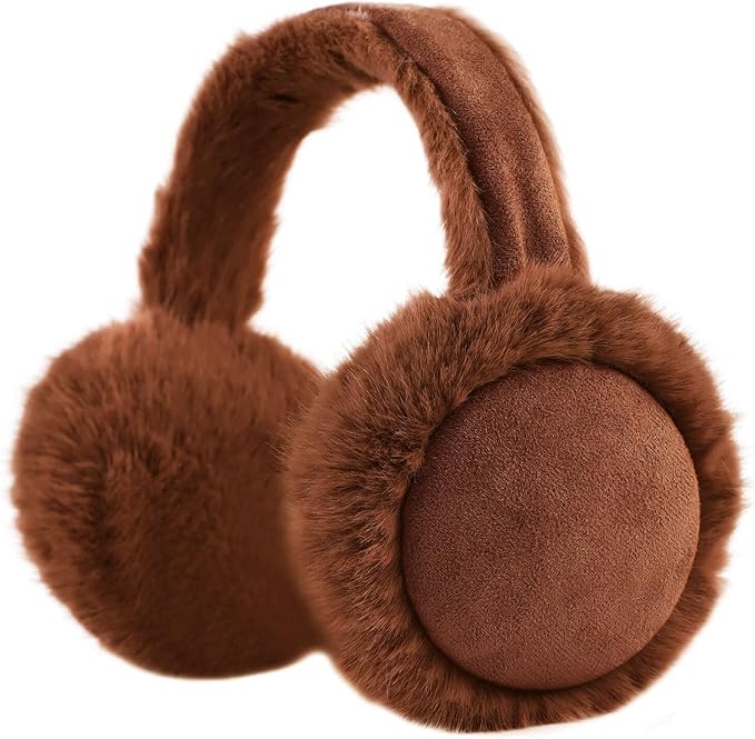 Zsedrut Winter Women Earmuff Foldable Ear Warmer Fluffy Ear Cover Warm Outdoor