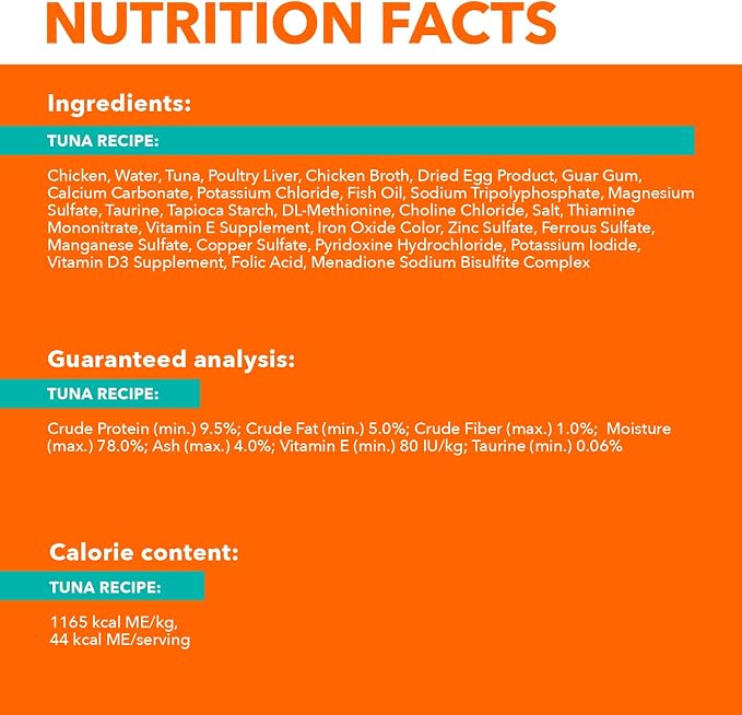IAMS Perfect Portions Healthy Adult Pate Wet Cat Food, Tuna, 24 Count | Grain-free, prebiotics & beet pulp for digestion, Omega 3 & 6 for skin & coat, snap-peel-serve 2.6 oz. twin-pack trays
