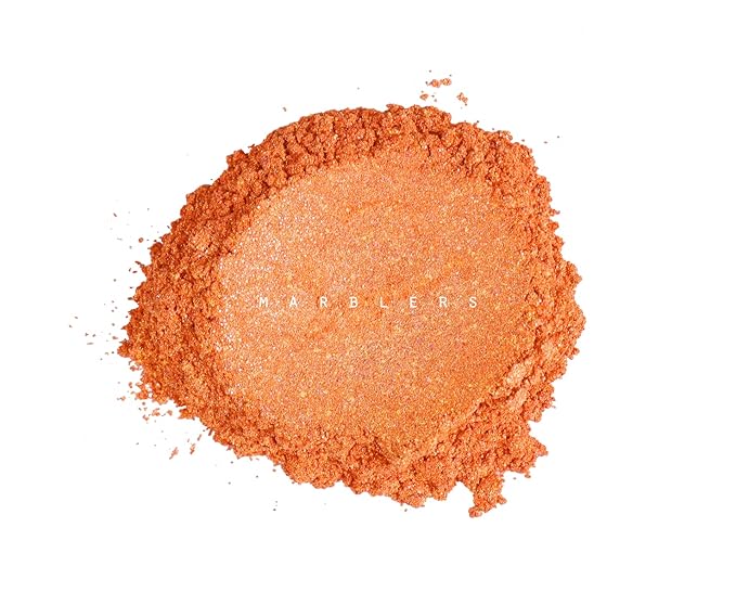 MARBLERS Glitter Mica Powder [Tangerine Jelly] 0.14oz (4g) | Glitter Mica | Highly Pigmented | Non-Toxic, Vegan, Cruelty-Free | Eyeshadow, Body Butter, Nail Polish, Nail Art | Party, Body, Face Makeup
