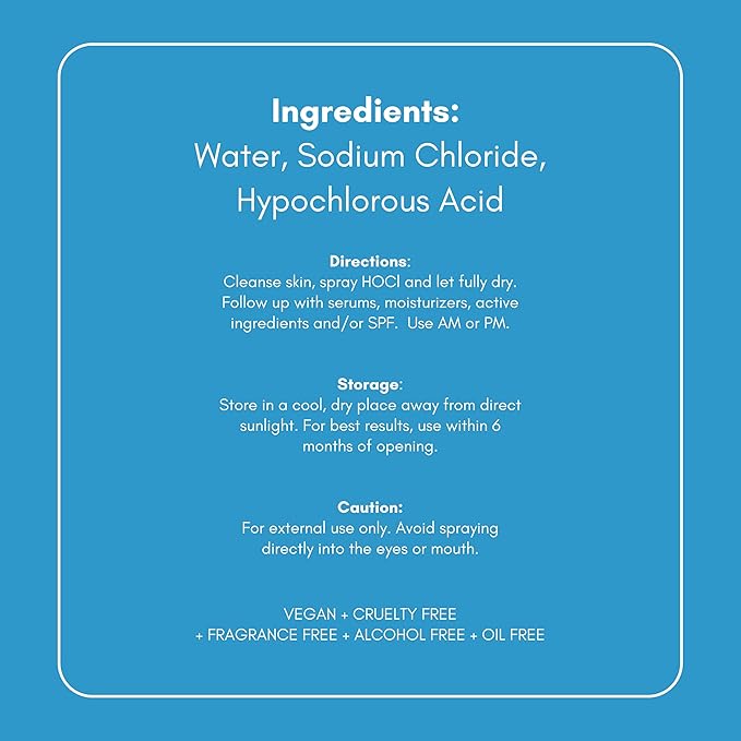 Hypochlorous Acid Spray – Dermatologist Tested HOCl Facial Cleanser for Sensitive, Acne-Prone & Irritated Skin Soothes Redness, Eczema, Rashes & Itching – Skin Repair Spray, 2oz + 6.8oz, Honeydew Labs