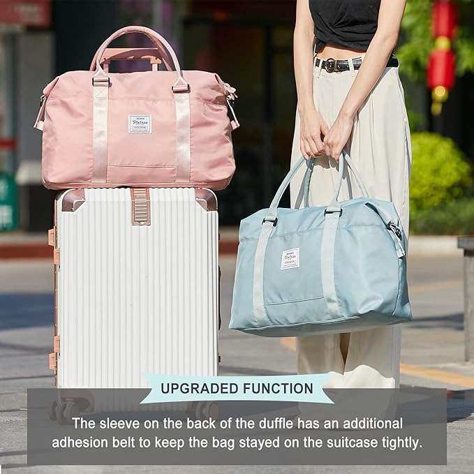 Travel Duffel Bag, Carry On Overnight Weekender Bags for Women | Travel Bag with Wet Pocket & Trolley Sleeve, For Spirit Airlines 18x14x8 Personal Item Bag