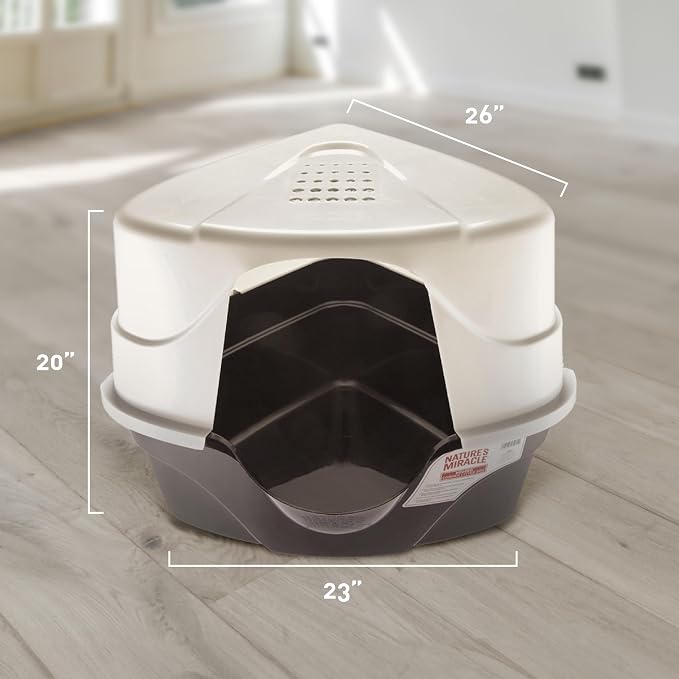 Nature's Miracle Advanced Hooded Corner Cat Litter Box with Charcoal Filter