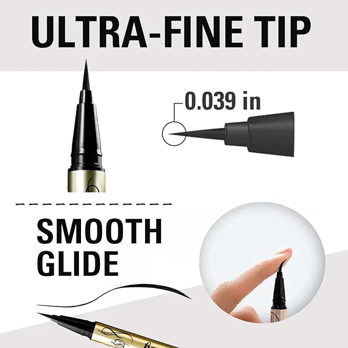 Heroine Make by KISSME Waterproof Eyeliner for Intense Color & Ultra-Fine 0.1mm Tip, Liquid Eyeliner Pen with Organic Beauty Serum, Cat Eye Liner for Long Lasting Eyelines, Natural Brown, 1 EA, PRIME