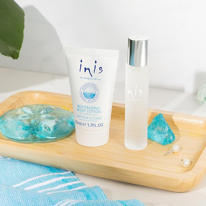 Inis the Energy of the Sea - Cologne and Body Lotion Sampler Gift Set for Women and Men, Unisex Travel Size Toiletries with Mini Cologne and Mini Lotion, Clean Ocean Fresh Fragrance