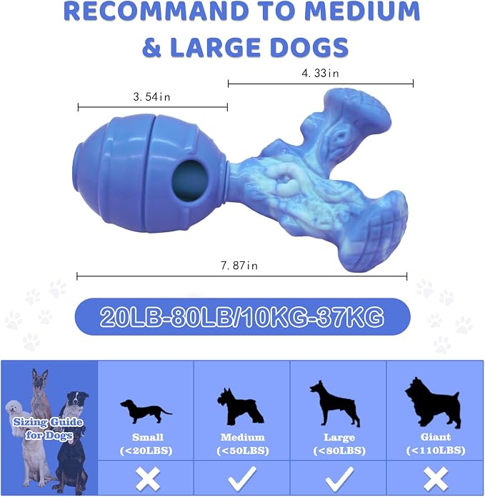 BoYoYo Dog Toys for Aggressive Chewers, 3 in 1 Treat Dispensing Dog Toys to Keep Them Busy, Dog Enrichment Toy for Small, Medium and Large Dogs, Milk Flavor