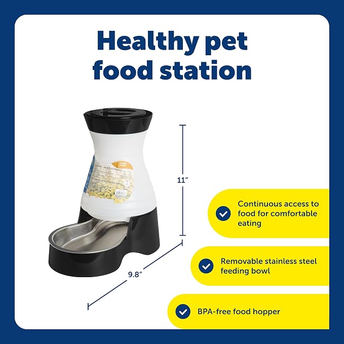 PetSafe Healthy Pet Food Station - Automatic Indoor Gravity Cat & Dog Feeder - Space-Saving Self Feeder - Easy to Clean - Small - Up to 2 lb Kibble Capacity (Pack of 2)
