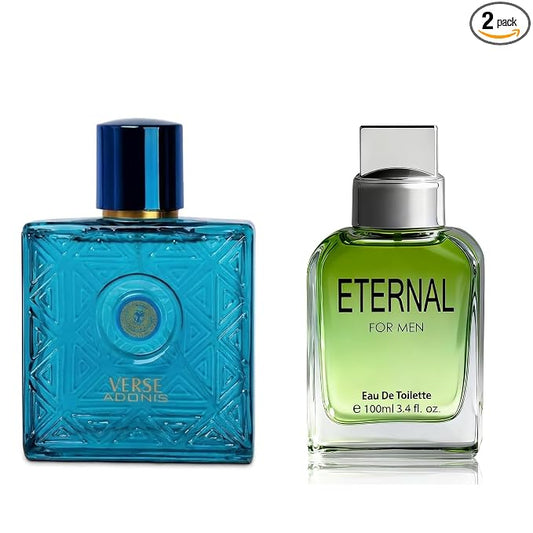 AFLUXE Verse Adonis & Eternal Combo Men Cologne 3.4 Fl. Oz Men's Perfume Refreshing Combination of Woody Floral & Fruity Scents Eau De Parfum for Men Lasts All Day Best Gift