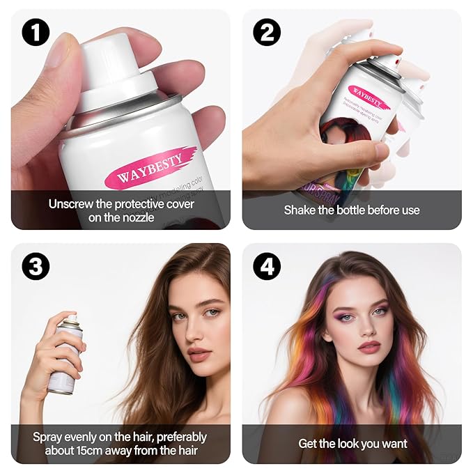 White Temporary Hair Color Spray For Kids Women Men, Temporary Hair Dye Washable Hair Color Wax Non-Sticky For Cosplay Party DIY, Christmas Party, Halloween Crazy Hair Day (4.06 oz)