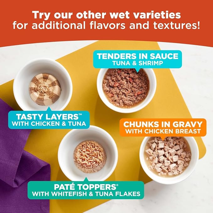 Meow Mix Surf ‘N Turf Patés, Wet Food Variety Pack, 48 Cups