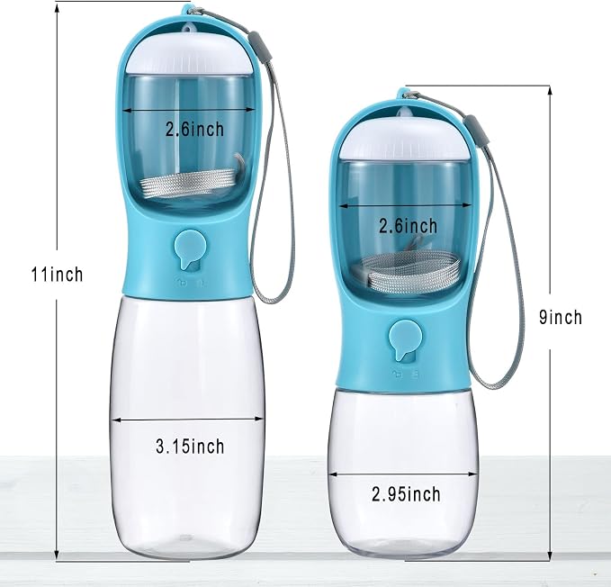 Cibaabo Dog Water Bottle Portable with Food Container & Filter for Travel | Feeding & Hydration | Travel Puppy Water Bowl | Portable Pet Dispenser | Girl Dog Accessories | for Hiking Camping Beach