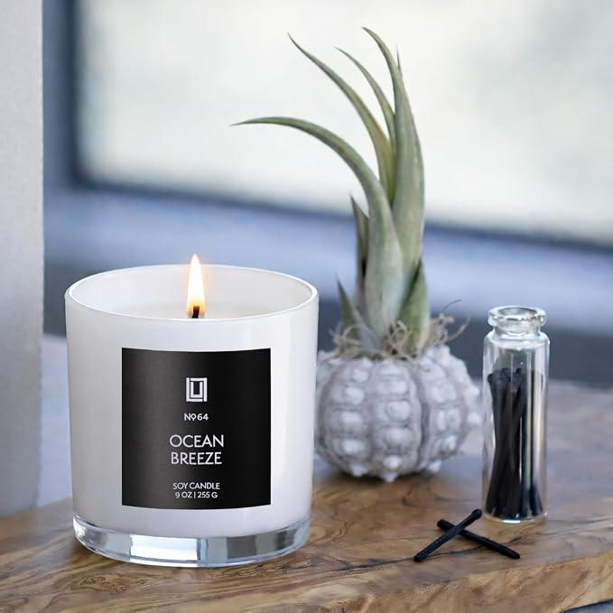 Lulu Candles | White Bamboo | Luxury Scented Soy Jar Candle | Hand Poured in The USA | Highly Scented Long Lasting (9 Oz.)