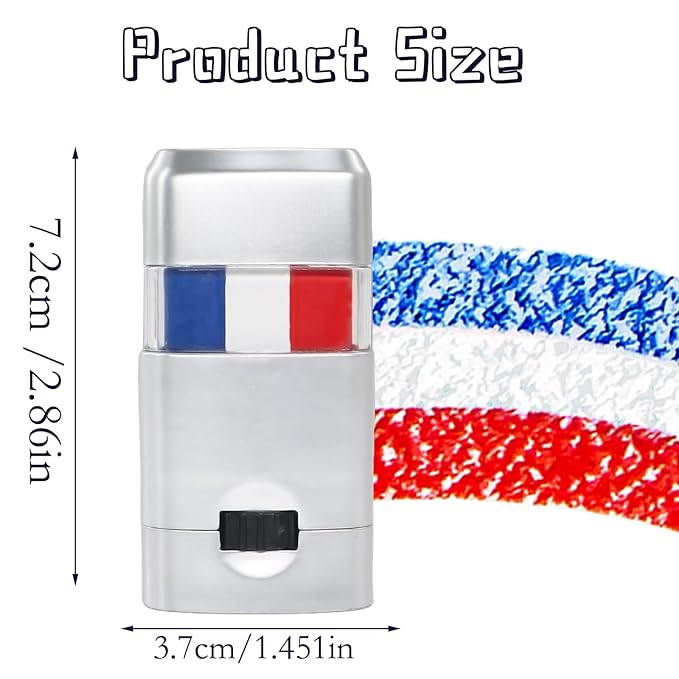 Patriotic Red White Blue Stick Face Paint Independence Day Face Painting Crayons for Face and Body Paint Patriotic 4th of July Face Paint Sports Makeup Baseball Softball Players