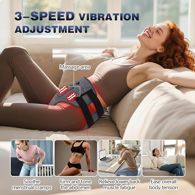 Red Light Therapy Pants for Women, 130 LEDs 660nm with Vibration Massage and Heating Function, Ease Inflammation & Postpartum Recovery