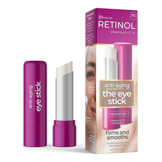 LIVAURA Retinol Anti-Aging Eye Stick – Treatment Balm – Your Beauty Secret for Younger Looking Eyes – Hydrates, Brightens, and Smooths Fine Lines – Vitamin A, C and E Minimizes Aging Effect on Eyes