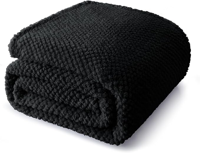 Whale Flotilla Soft Fleece Twin Size Bed Blanket, Black | 60x80 Inch, Suitable for Bed, Fluffy Fuzzy Jacquard Blankets for All Season, Lightweight and Cozy