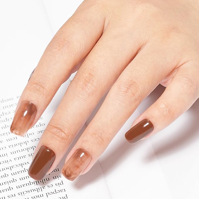 MAYCHAO 15ML Brown Gel Nail Polish 1Pc Chocolate Coffee Brown Gel Polish Soak Off UV LED Nail Polish Nail Art Starter Manicure Salon DIY at Home, 0.5 OZ