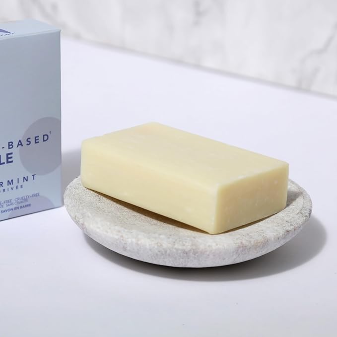 Dr. Natural Castile Bar Soap - Multipurpose Soap Bar with Anti-Acne Properties - For Face, Body, Hair - Sensitive Skin Body Wash - Peppermint - 2 pcs