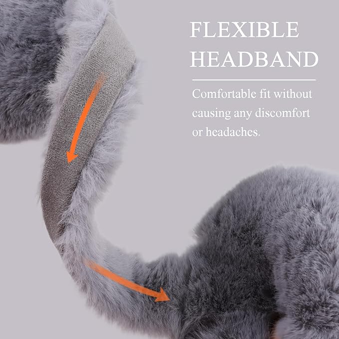 Zsedrut Winter Women Earmuff Foldable Ear Warmer Fluffy Ear Cover Warm Outdoor