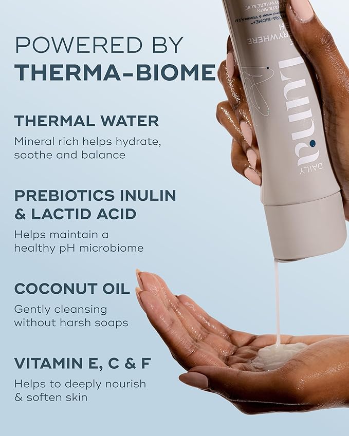 Luna Daily Mini Feminine Wash | Travel-Size Moisturizing & pH-Balanced Body Wash | Gentle, Nourishing Cleanser for Sensitive Skin | Pregnancy-Safe Formula, 100ml