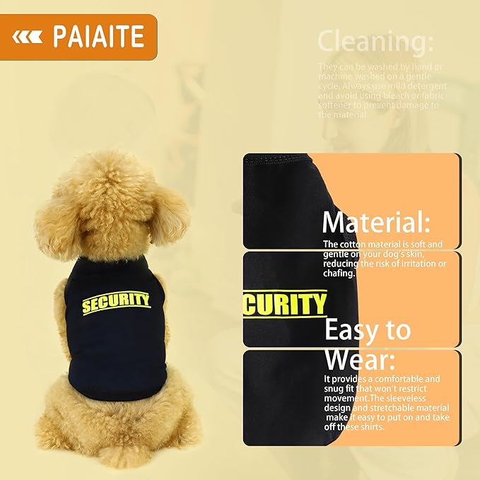 Discover Cozy Cotton Canine Wear: Soft, Lightweight, and Breathable Dog Shirt Vest with Eye-Catching Graphics(Security), Keeping Your Furry Friend Warm and Comfy! Red 4XL
