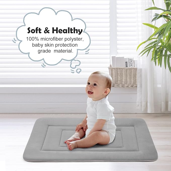 Dog Bed Soft Dog Crate Bed Pad Mat, 42 in Non Slip Bottom Washable Beds for Large Dogs, Pet Bed Mattress Kennel Pad, Clay Gray