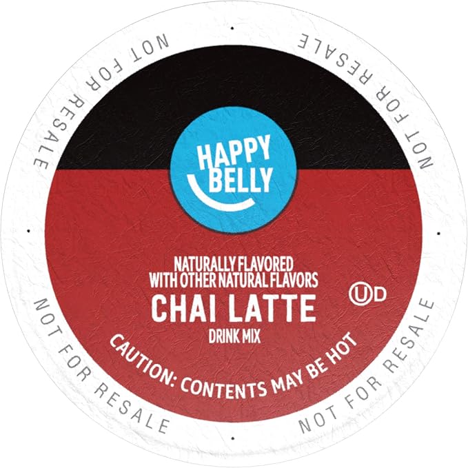 Amazon Brand - Happy Belly Tea Pods Compatible with 2.0 K-Cup Brewers, Chai Latte, 24 Count, Pack of 2 (Previously Solimo)