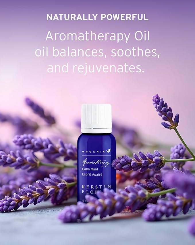Kerstin Florian Organic Calm Mind Aromatherapy Oil | with Lavender | Peppermint and Cajeput (.5 fl oz)