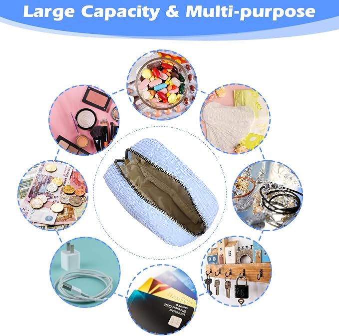Period Bag for Teen Girls (Blue) | Corduroy Sanitary Napkin Storage Bags Portable Sanitary Pad Storage Bag with Slip-in Pockets