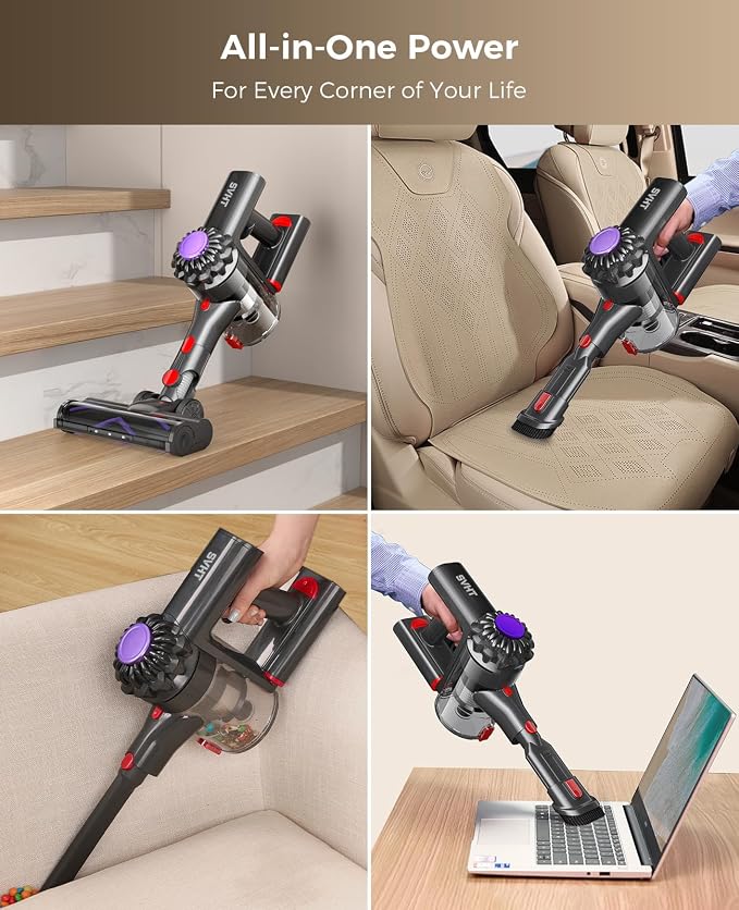 Cordless Vacuum Cleaner, 500W 45KPA Stick Vacuum Cleaners for Home