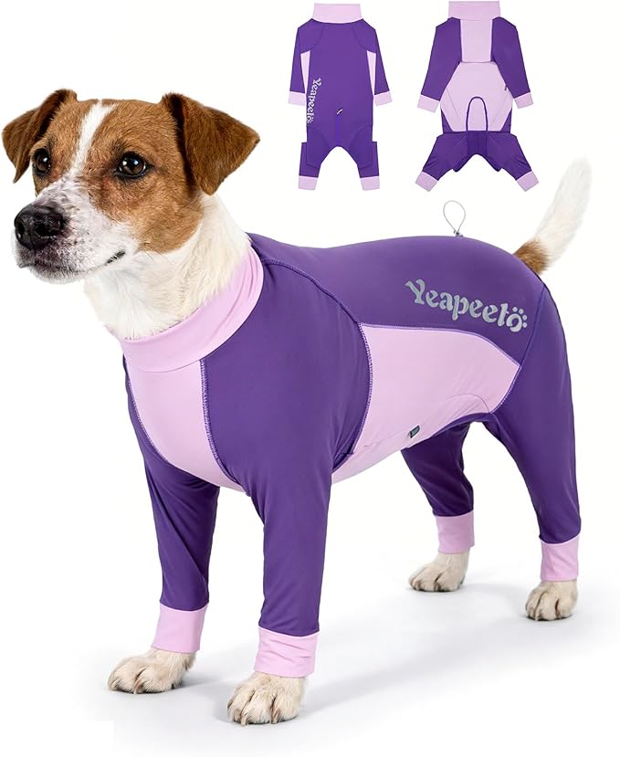 Dog Sun Protection Cooling Suit UPF 50+, Quick-Dry Breathable Jumpsuit for Large & Medium Dogs, Outdoor Dirt-Resistant Shedding Control Pet Apparel (Berry Purple, 2X-Large)