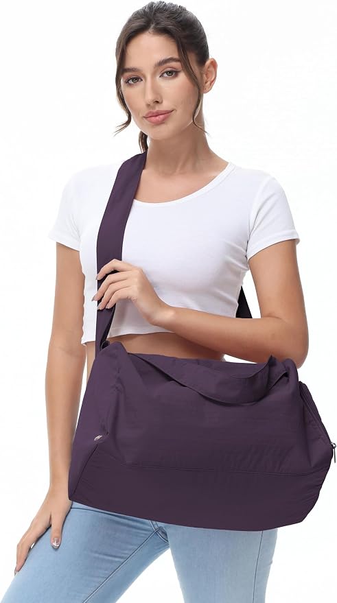 Small Gym Bag for Women with Shoes Compartment, Stylish Duffle Travel Bag for Plane, Lightweight Duffle Bag for Women & Men, Sport Gym Tote Bag with Wet Pocket for Yoga, Pilates, Swimming