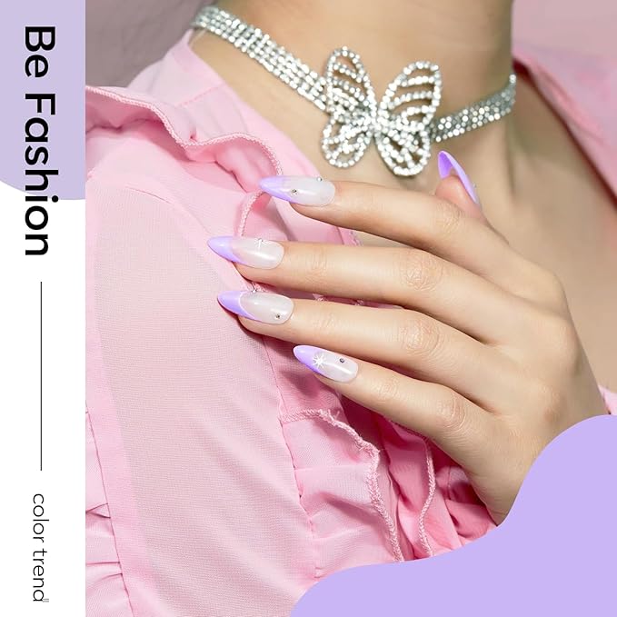 modelones Purple Gel Nail Polish Pastel Polish Lilac Purple Nail Polish Violet Soak Off Led Nail Gel Polish DIY Nail Art 15 ML