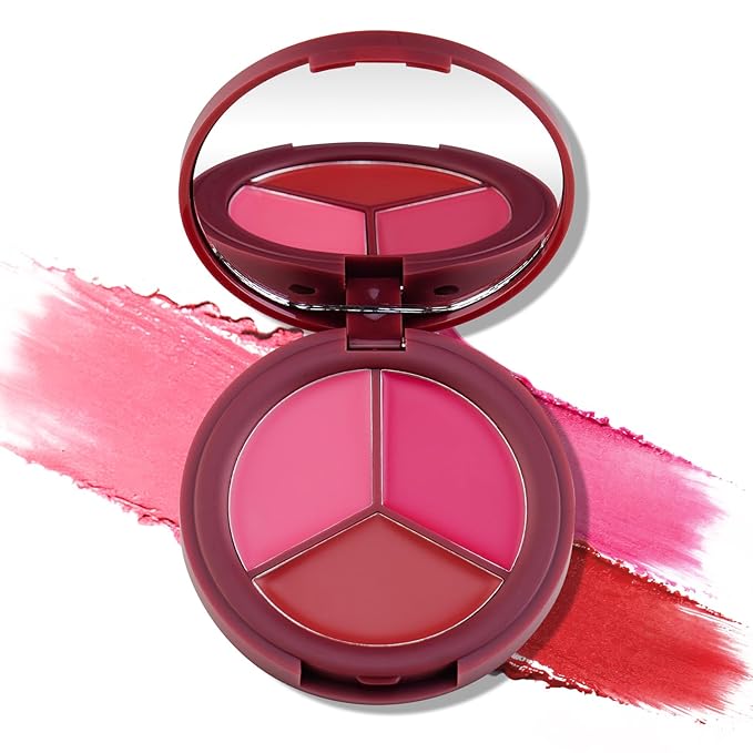 Color Nymph 3 Colors Ultra-Creamy Blush for Cheeks, Multi-Use Cream Blushes Balm Face Makeup, Hydrating, Creamy, Lightweight & Blendable Color, Face Makeup, Vegan & Cruelty-Free （#01）