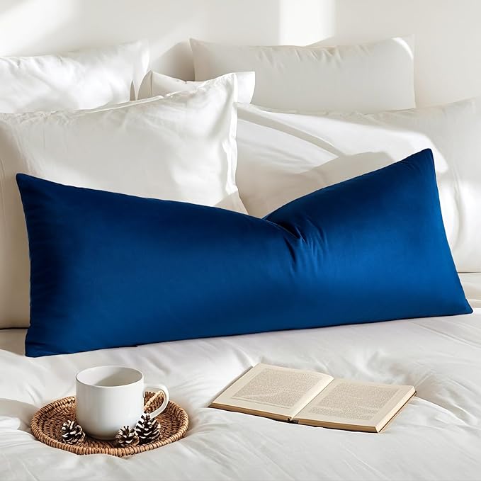 Artscope Luxury Velvet Lumbar Pillow Cover Super Soft Decorative Rectangle Throw Pillow Covers Case Cushion Covers for Sofa Couch Bedroom Car Decor 14x36 Inch Navy Blue