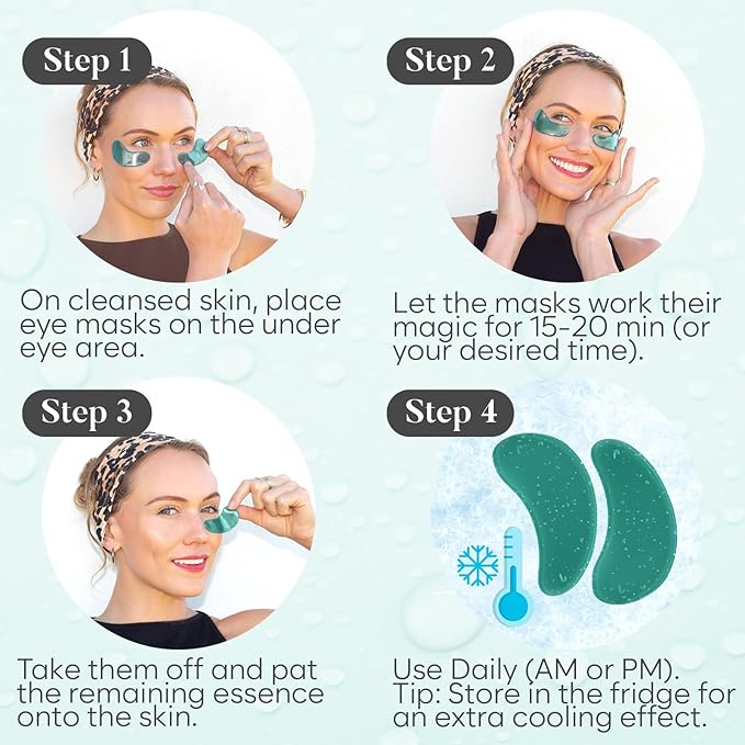 BLOOMORA Aloe Vera Under Eye Patches (30 PAIRS), For Puffy Eyes and Dark Circles, Under Eye Mask with Hyaluronic Acid & Hydrolyzed Collagen, Deeply Hydrating Formula, Patch Yeux