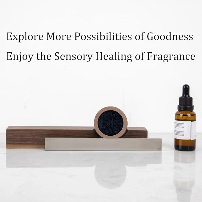 Passive Diffuser Lava Rock Natural Set Essential Oil Aromatherapy Stone for Home, Office, Car & Gifts - Compact Wood Bas (2)