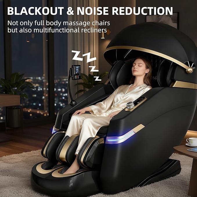 SOMANOVA New 4D Smart Massage Chair - Zero Gravity S-L Full Body Massage Sofa/Recliner - Smart Body Scanning - Directional Massage, Foot Roller, Calf Stretching, Airbag, Home Theater Sofa