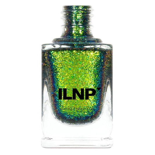 ILNP Open Fields - Grass Green, Yellow, Blue Ultra Chrome Color Shifting Flakie Nail Polish