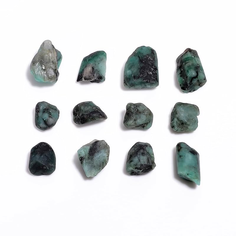 50 carats Raw Green Emerald Stone Lot, Rough Gemstone, Natural Crystals, Chakra Crystals, Healing Stones, Wholesale Pack, Jewelry Making Supply, Supply, (6 to 8pcs)