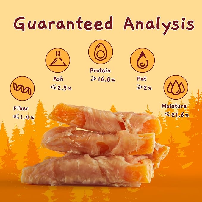 Jungle Calling Chicken & Sweet Potato Dog Treats, Rawhide Free Soft Chews | Natural High-Protein Training Treats, Grain-Free, Stomach-Friendly, No Artificial Colors, Ideal for Daily Rewards, 6 Oz