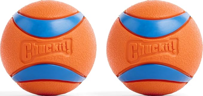 Chuckit! Ultra Ball Dog Toy, Durable Rubber, Medium 2.5-in, 2 Pack | Made from Durable Rubber with an Extra-Thick Core, This Bouncy Fetch Ball Floats in Water for Lasting Games of Fetch