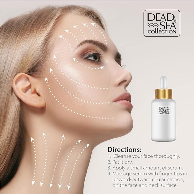 Dead Sea Collection Serum for Face with 5% Hyaluronic Acid, Dead Sea Minerals, and Vitamin E – Anti Aging Nourishing Skin Care Moisturizer to Reduce Wrinkles (1.01 fl. oz)
