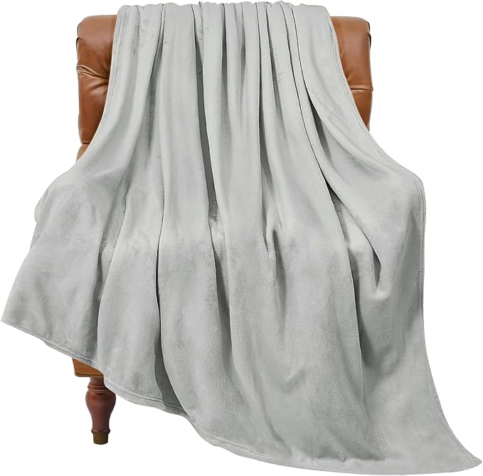 BEDELITE Fleece Blanket Soft Plush Twin Size Blanket Light Grey 60"x80" | Ultra Soft Fleece, Plush Microfiber, Lightweight Warmth, All Season Comfort, Fade Resistant, Machine Washable, Couch Sofa Bed
