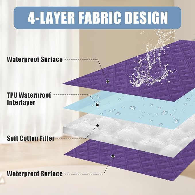 Smiry Waterproof Reversible Pet Couch Covers for Dogs | Pet Friendly, Soft Fabric, Washable Sofa Furniture Protector for Dogs Cat Kids, Checkered (30"x70", Purple/Purple)