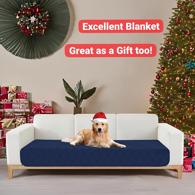 2026 Waterproof Sofa Dog Blanket (30"x70") Comfy Couch Sofa Mat for Pets with Anti-Slip Back, Universal Incontinence Lightweight Liner Pad for Furniture Car Picnic etc Durable Washable, Navy Blue